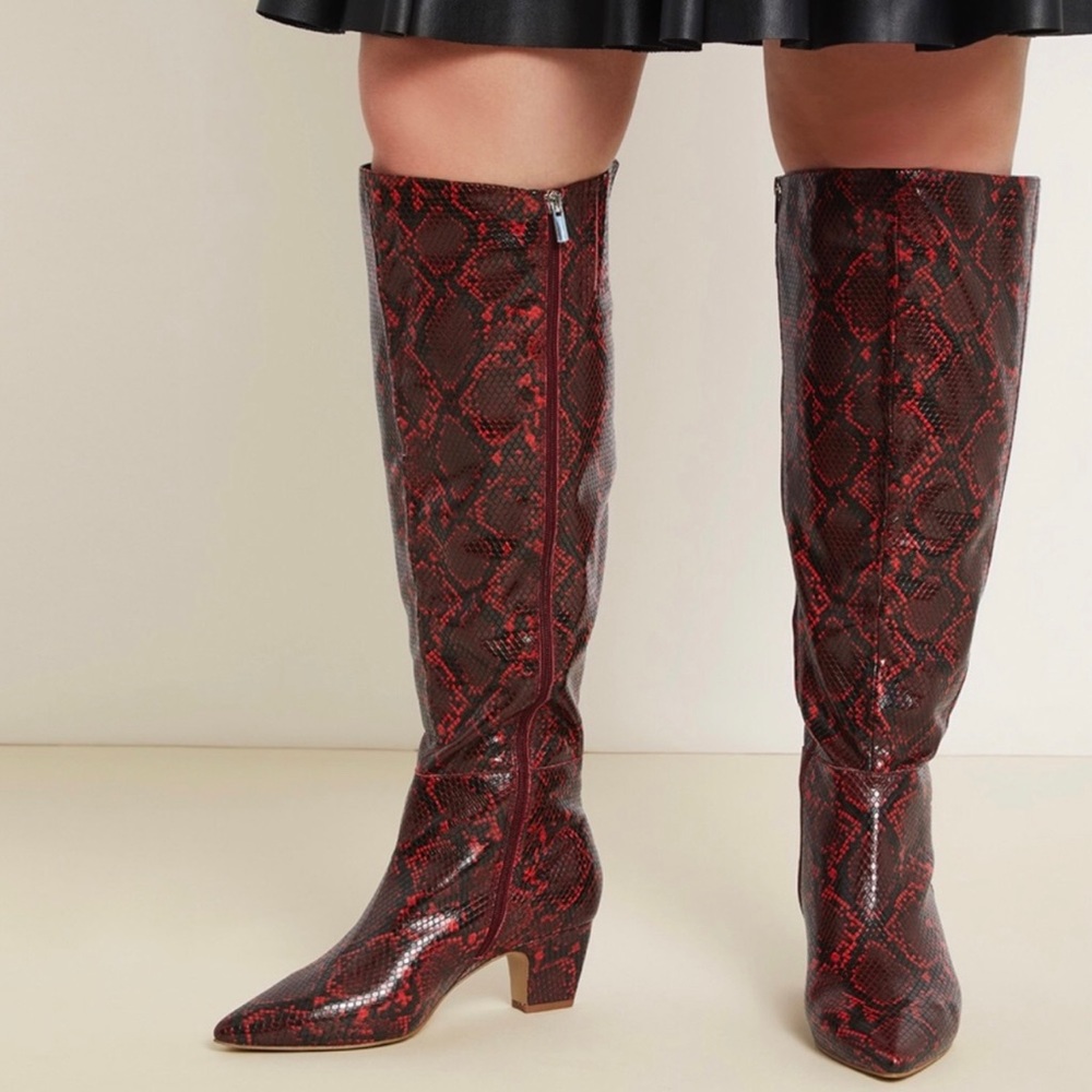 Eloquii red snakeskin boots women’s 11W